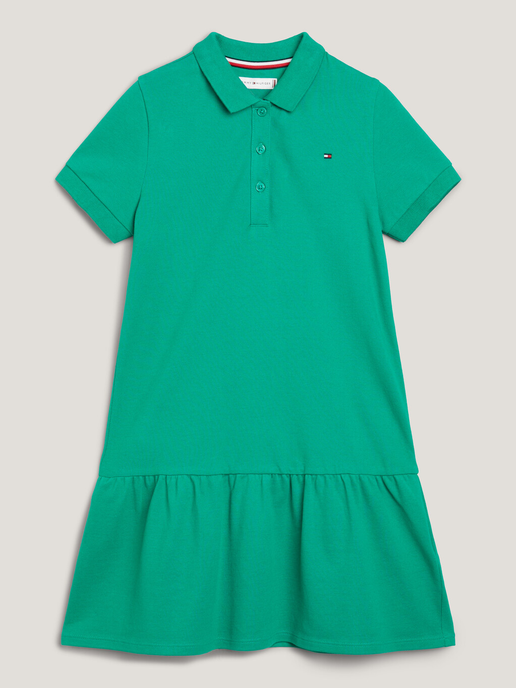 Essential 條紋 Polo 連身裙, Olympic Green, hi-res