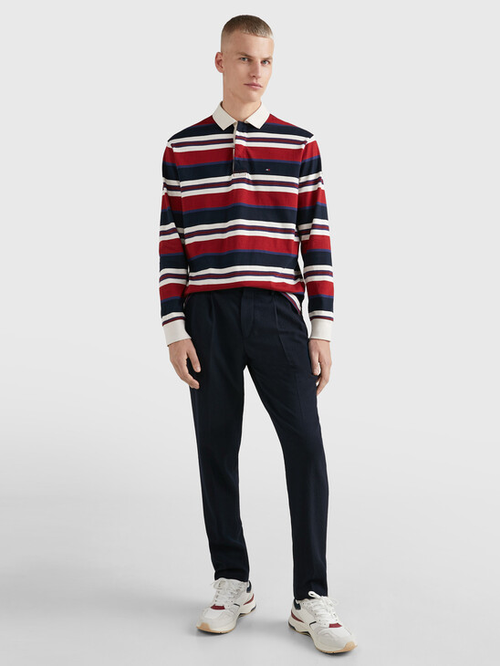 PREP STRIPE CASUAL FIT RUGBY SHIRT