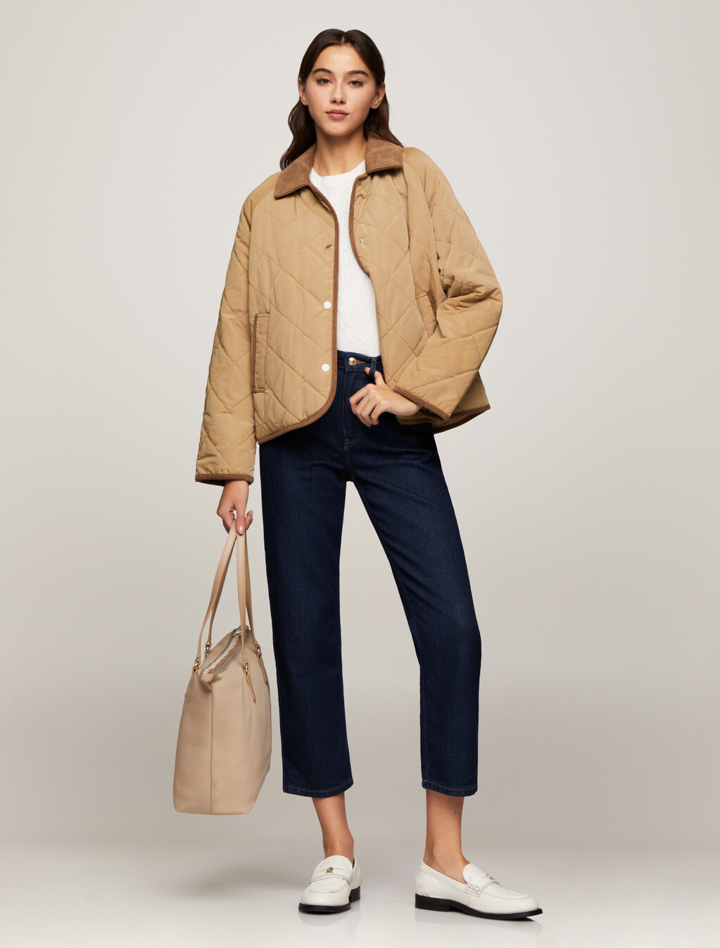 Quilted Reversible Jacket, Classic Khaki, hi-res