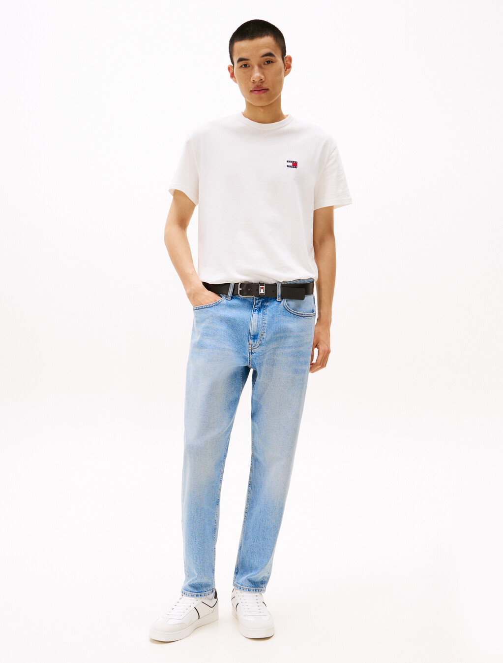 Tommy Badge Crew Neck T-Shirt, Ecru, hi-res
