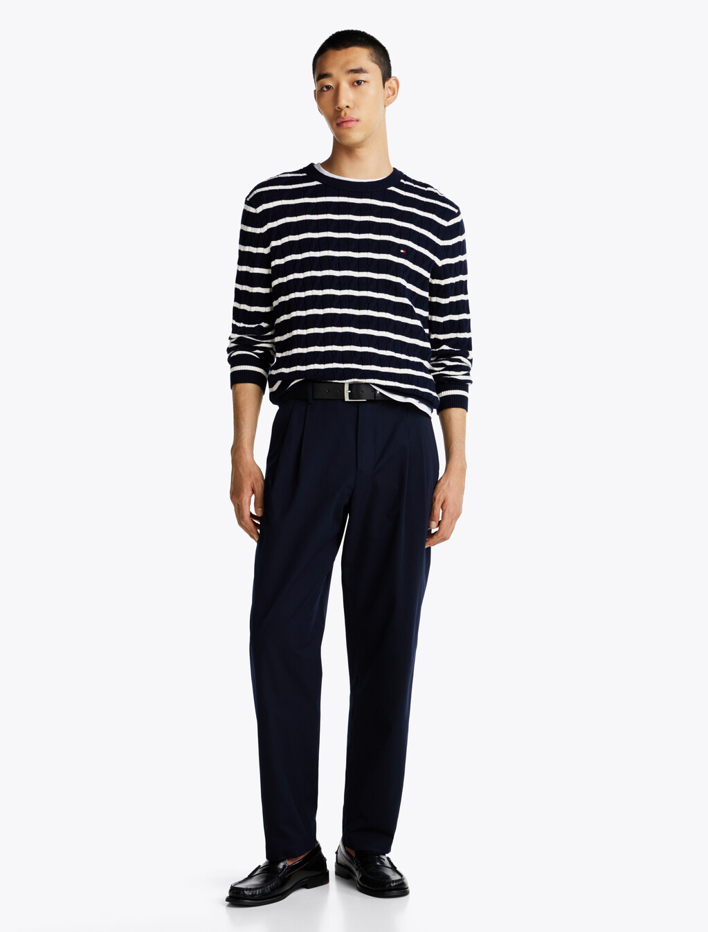 Classics Cable Knit Relaxed Fit Jumper, Desert Sky / Ivory Petal, hi-res