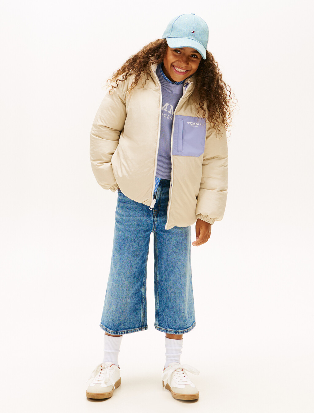 Floral Print Reversible Relaxed Puffer Jacket, Ancient White / Floral Aop, hi-res