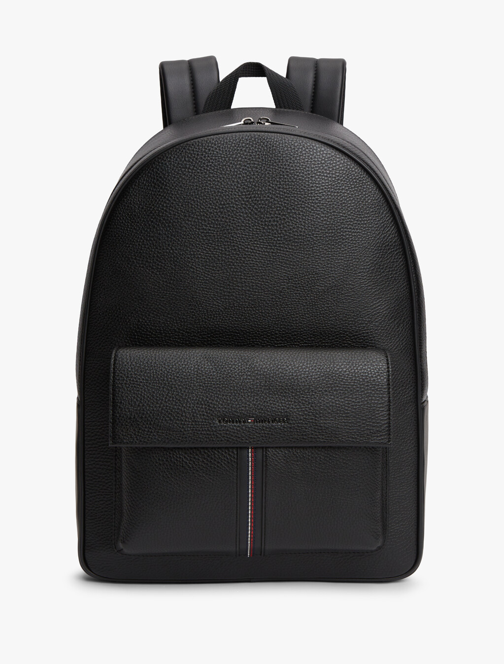 Flap Pocket Pebble Grain Dome Backpack, Black, hi-res