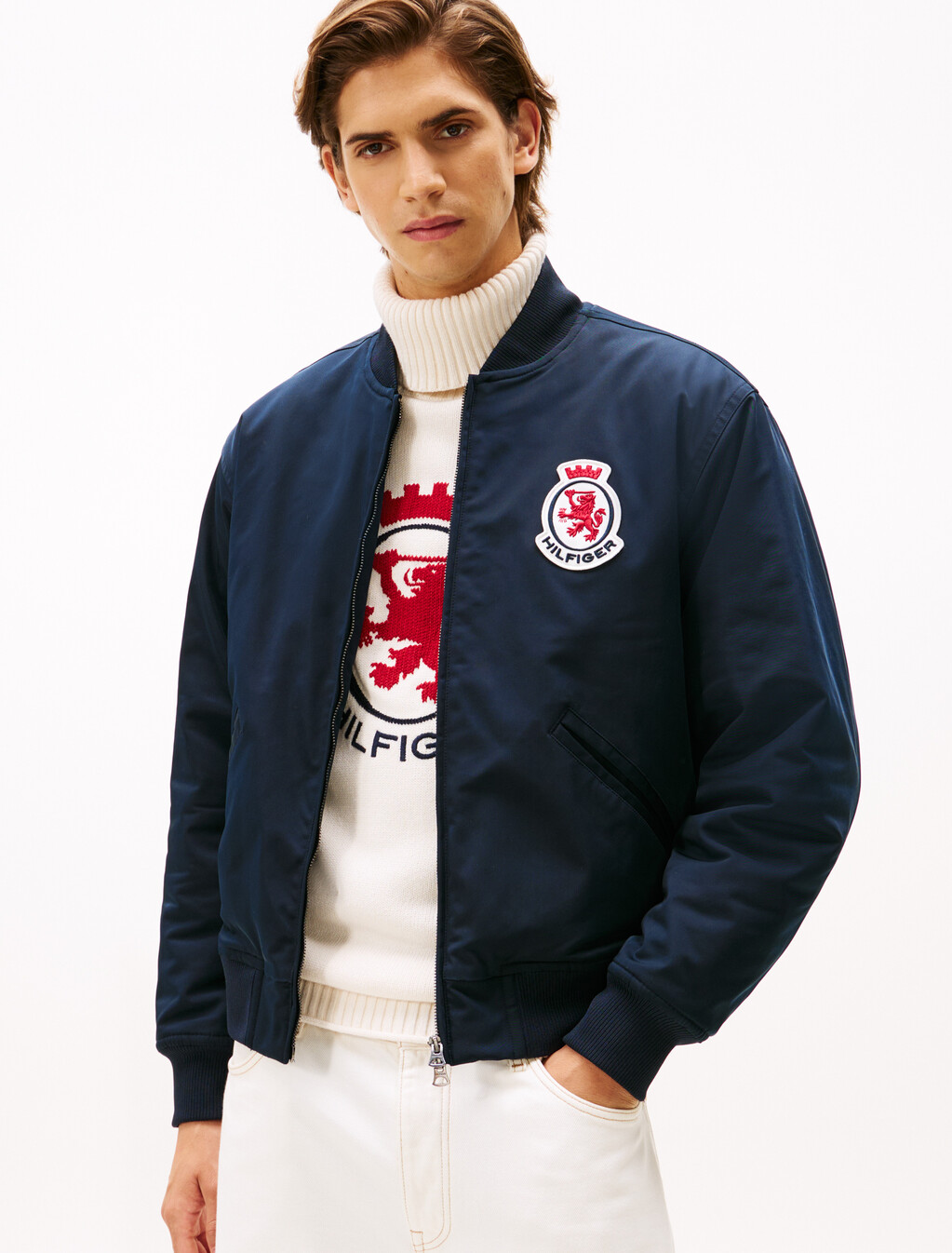 Back Logo Water Repellent Bomber Jacket, Desert Sky, hi-res