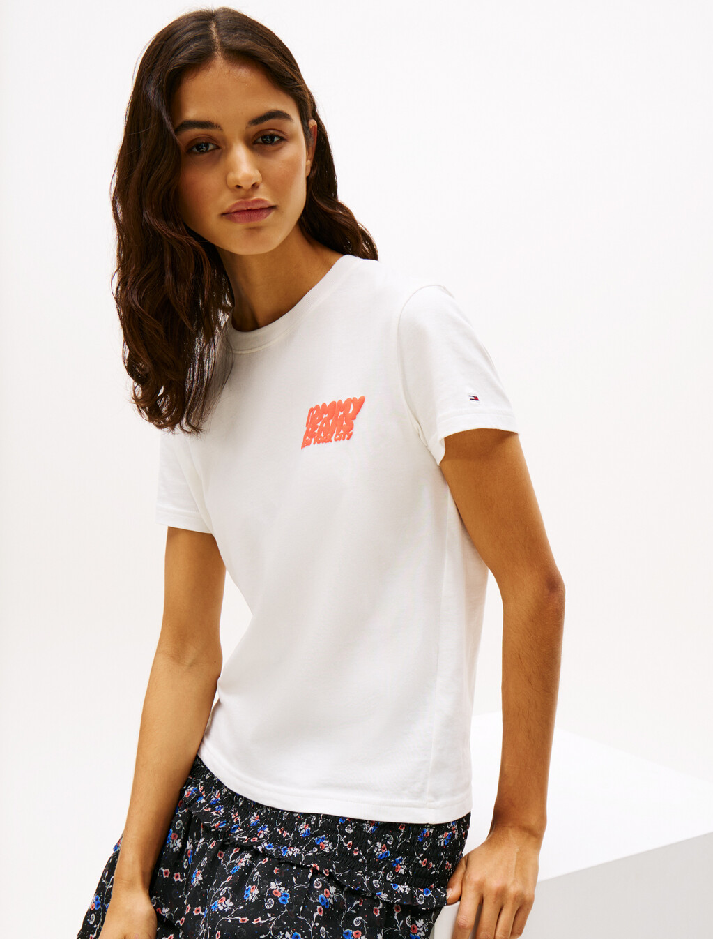 Bubble Logo Crew Neck T-Shirt, Ecru, hi-res
