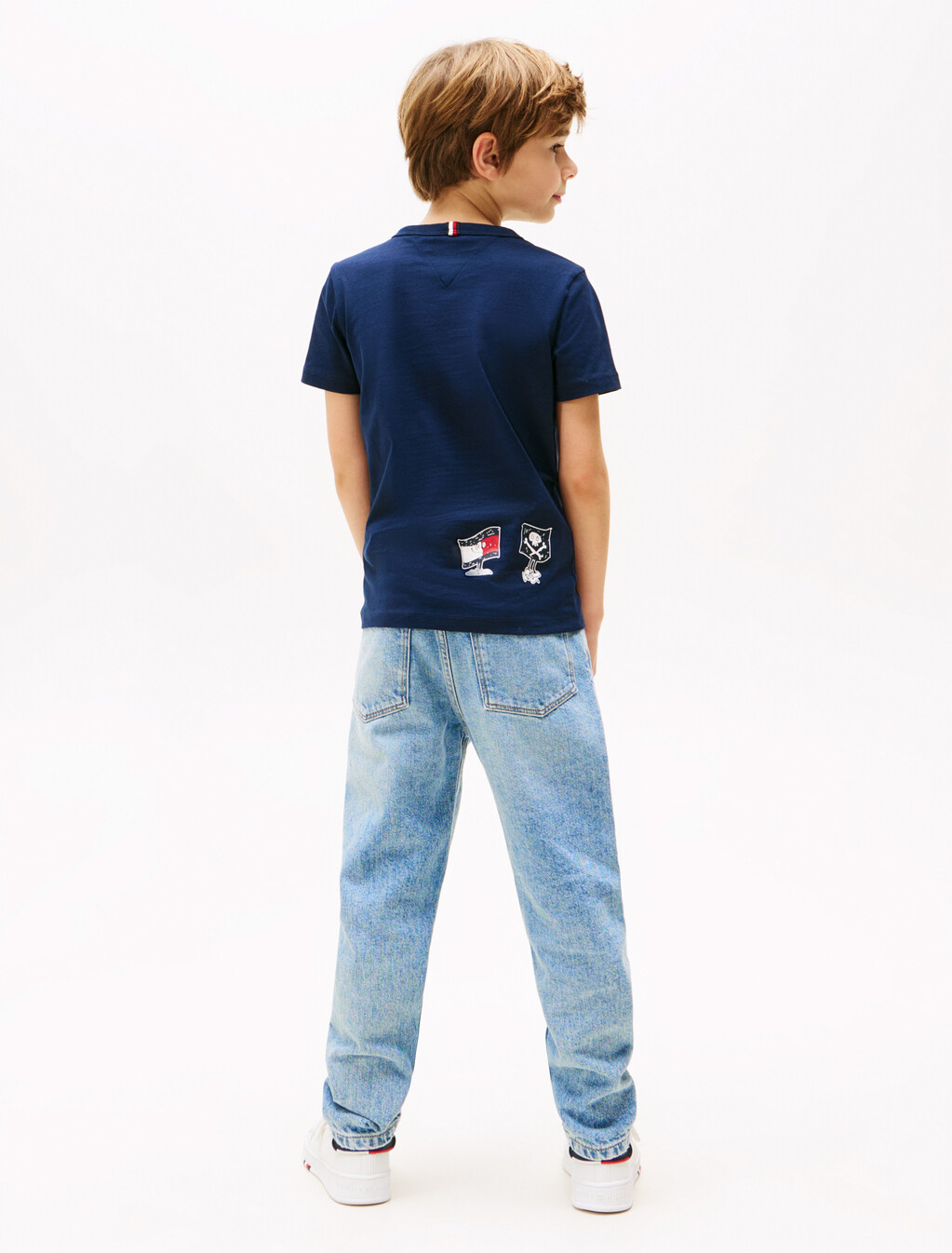 Flag Character Back Logo T-Shirt, Dark Night Navy, hi-res