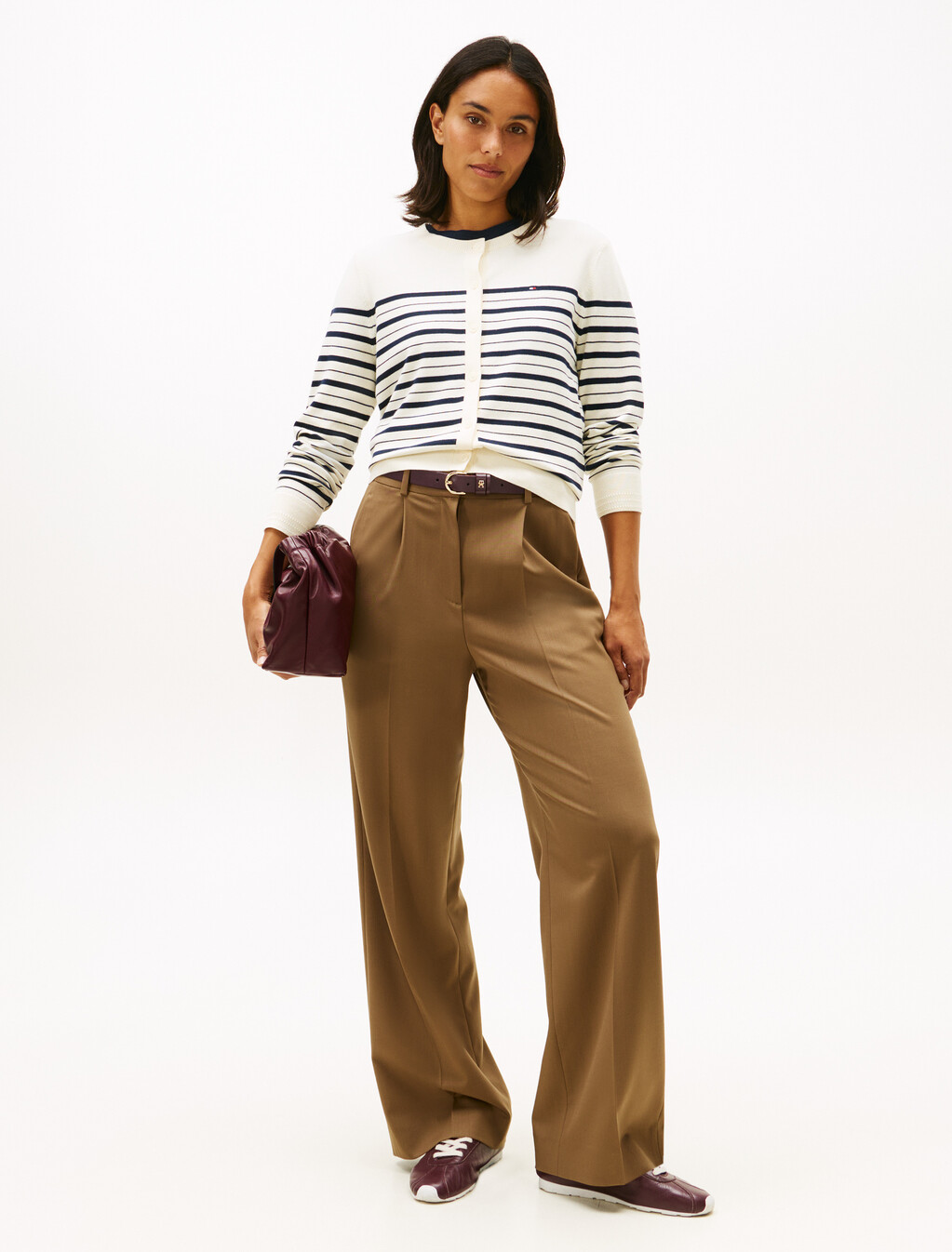 Jersey Crew Neck Cardigan, Calico/Dark Night Navy Multi Stp, hi-res