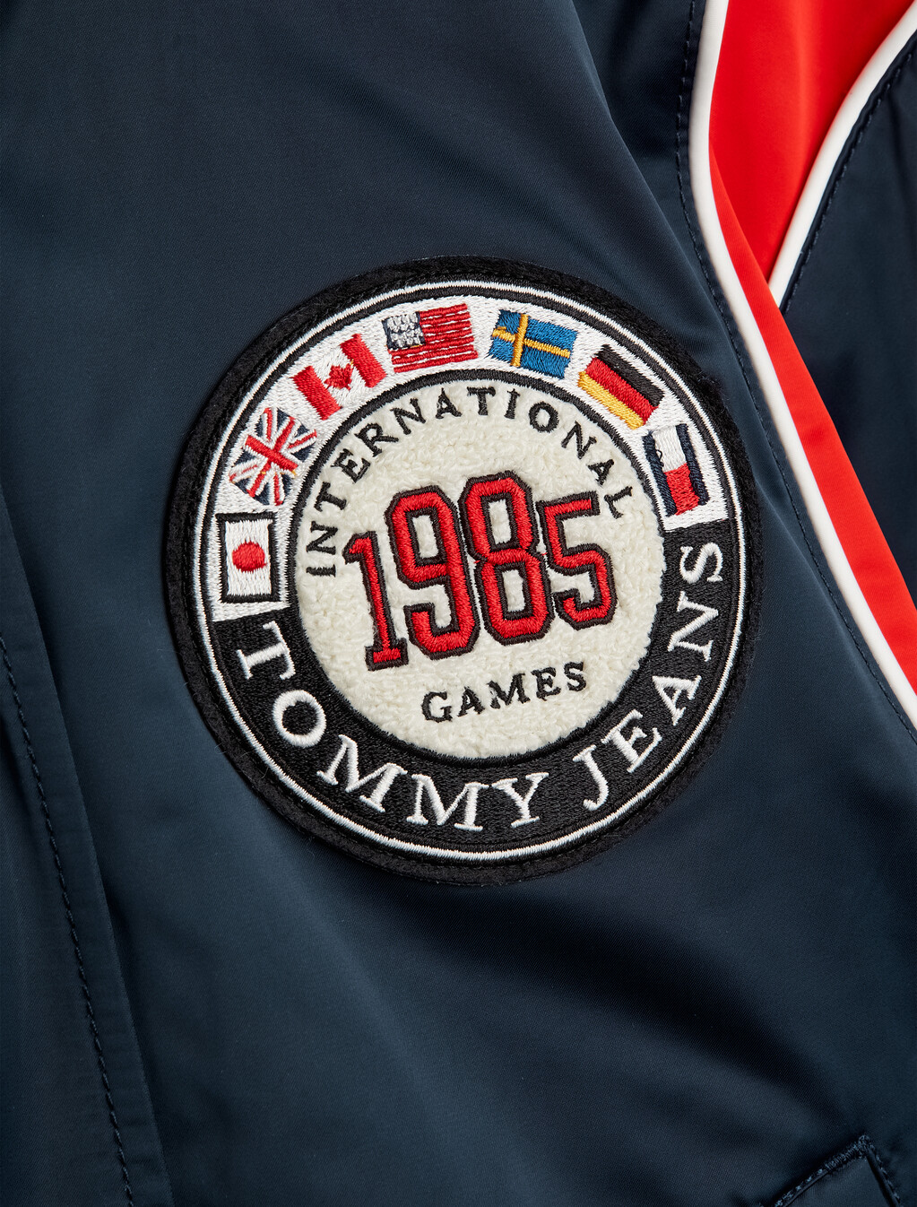 TJ x INTERNATIONAL GAMES Satin Bomber Jacket, Twilight Indigo, hi-res