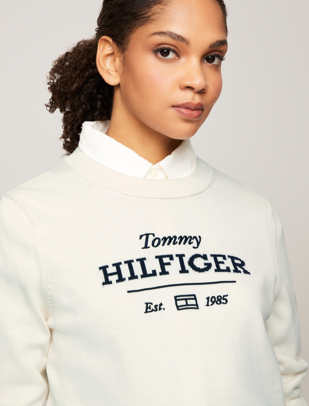 Logo Crewneck Sweater, Ivory Petal, hi-res
