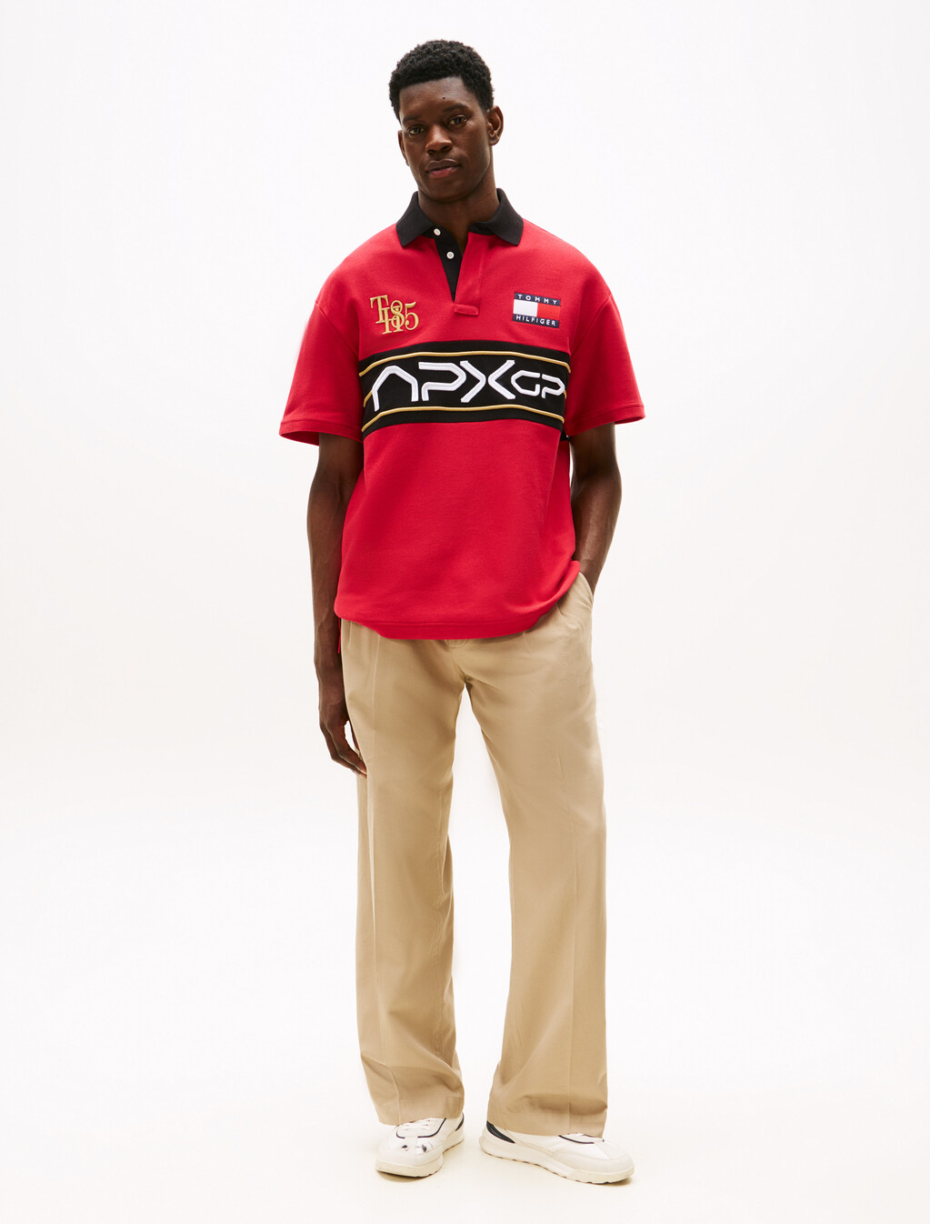 The APXGP Collection Relaxed Logo Polo Shirt, Primary Red/Black, hi-res