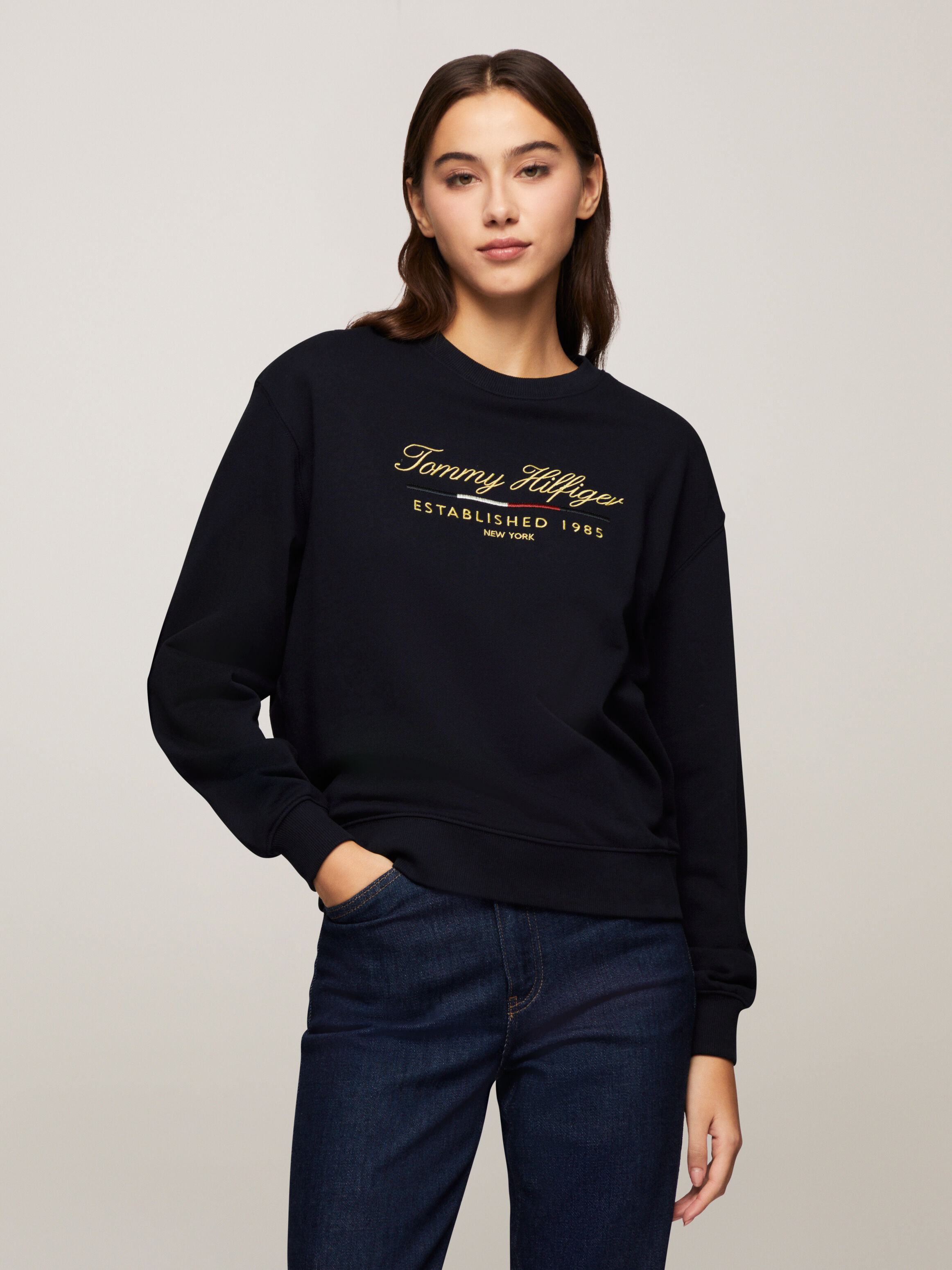Tommy hilfiger long sweatshirt discount