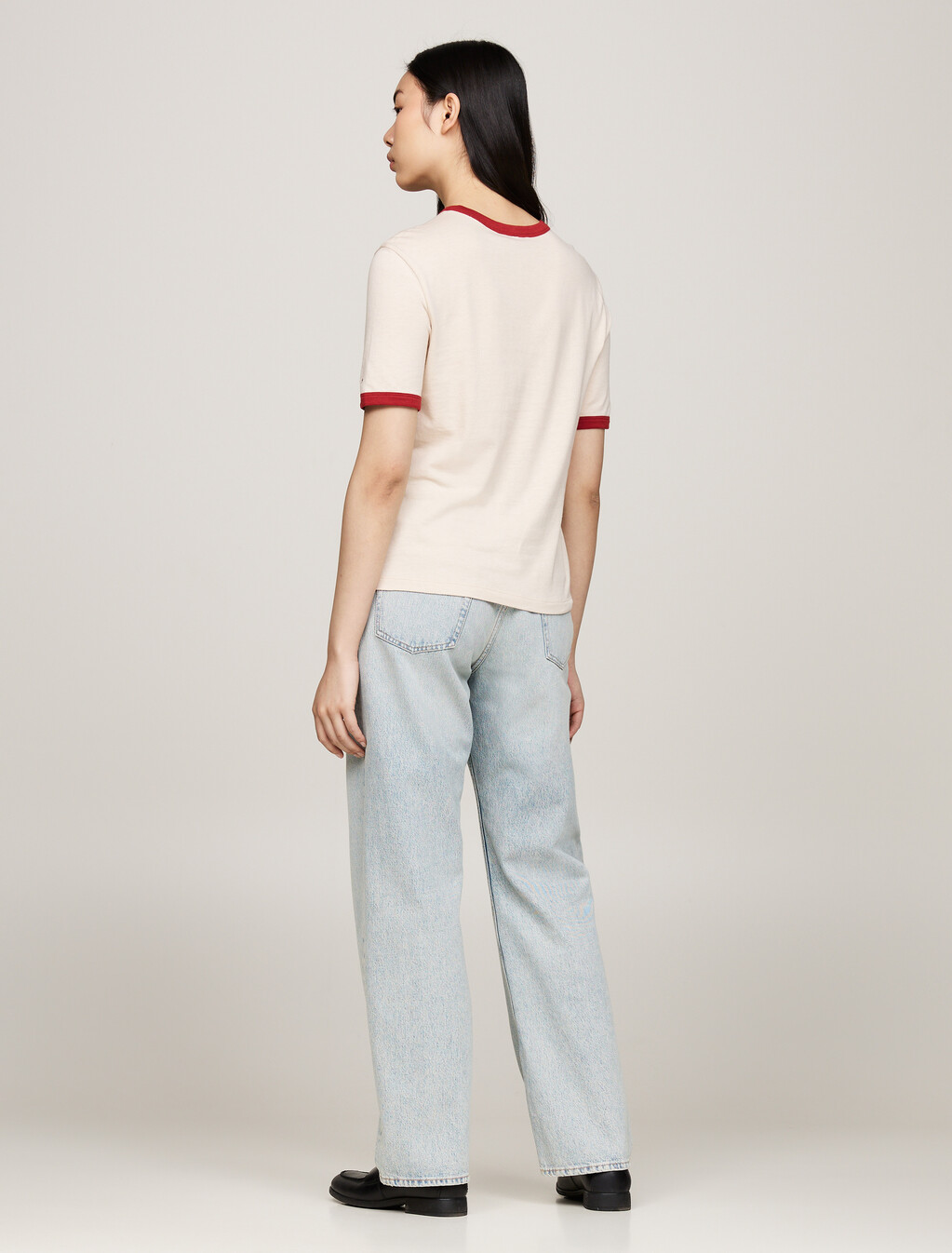 Varsity Logo Contrast Trim T-Shirt, Classic Beige, hi-res