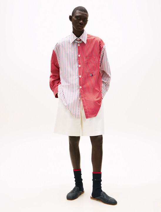 The Runway 系列超寬鬆混合條紋襯衫