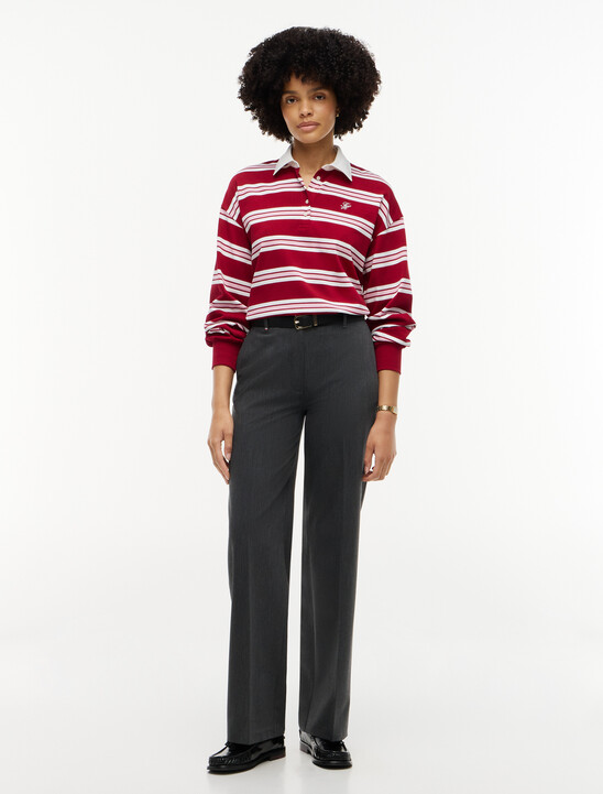 Rugby Stripe Relaxed Polo Sweatshirt