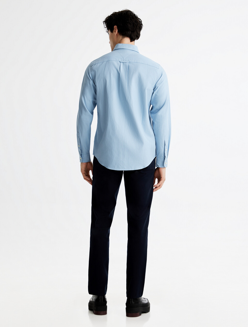 Jacquard Pattern Stripe Shirt, Vessel Blue, hi-res