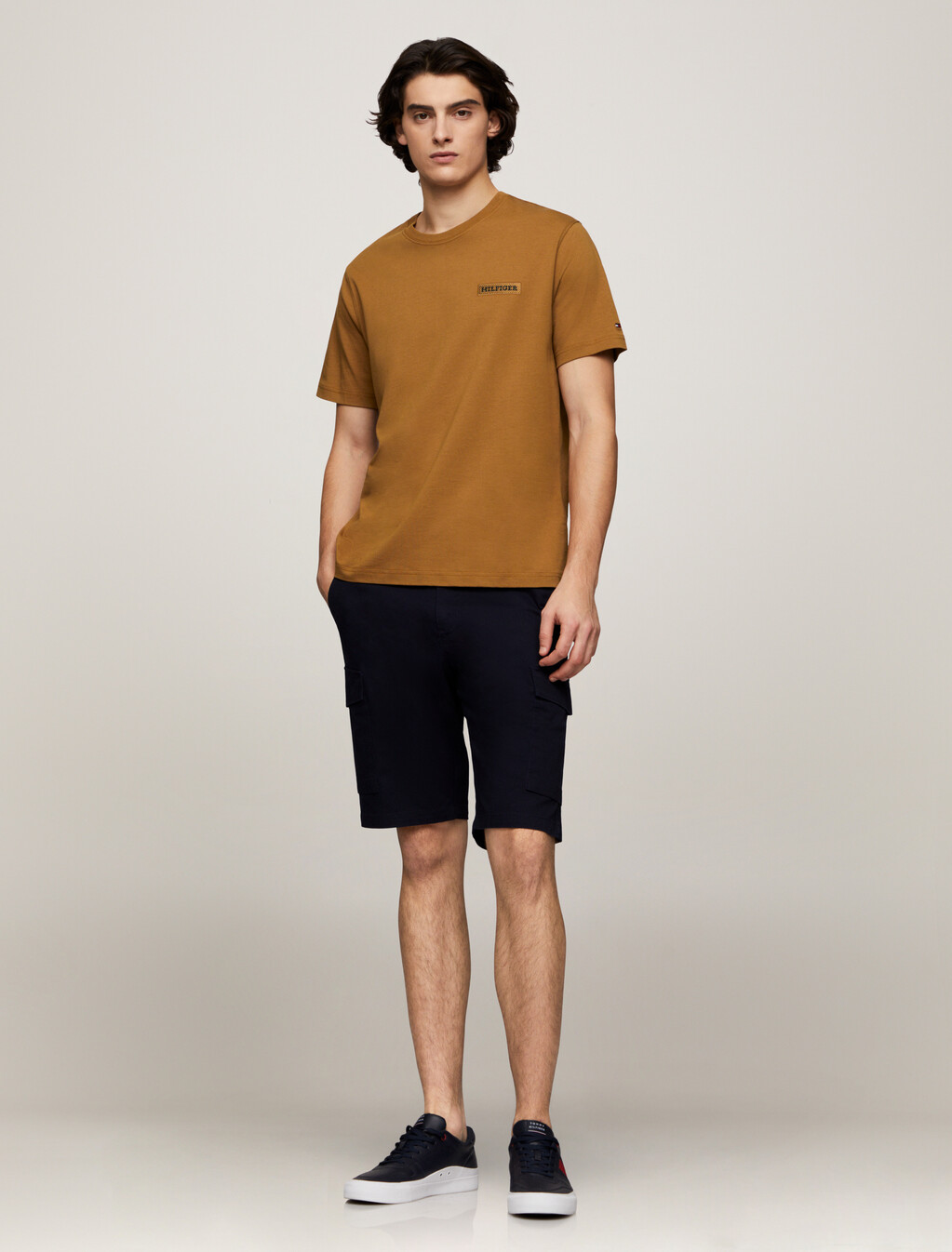 HILFIGER Logo Relaxed T-Shirt, Country Brown, hi-res