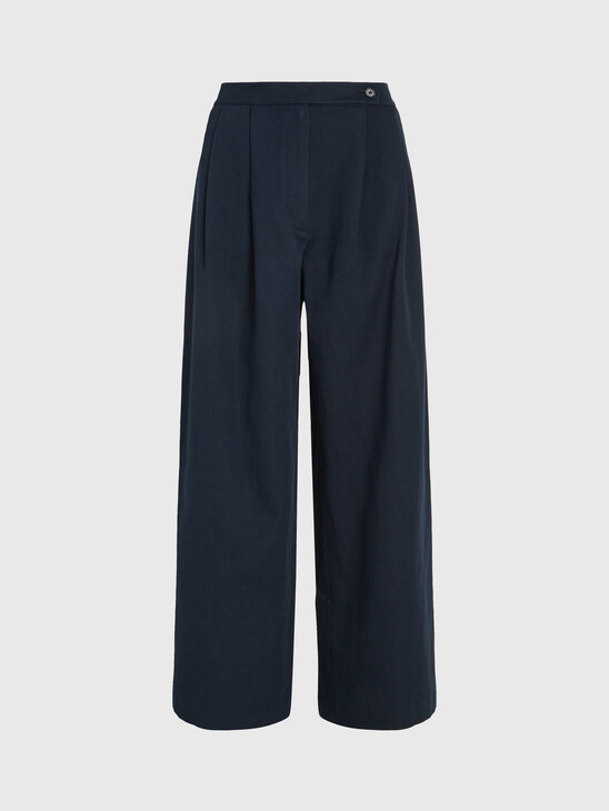 PLEATED WIDE LEG TROUSERS