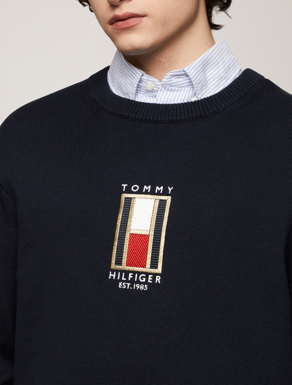 Tommy Flag Graphic Sweater, Desert Sky, hi-res
