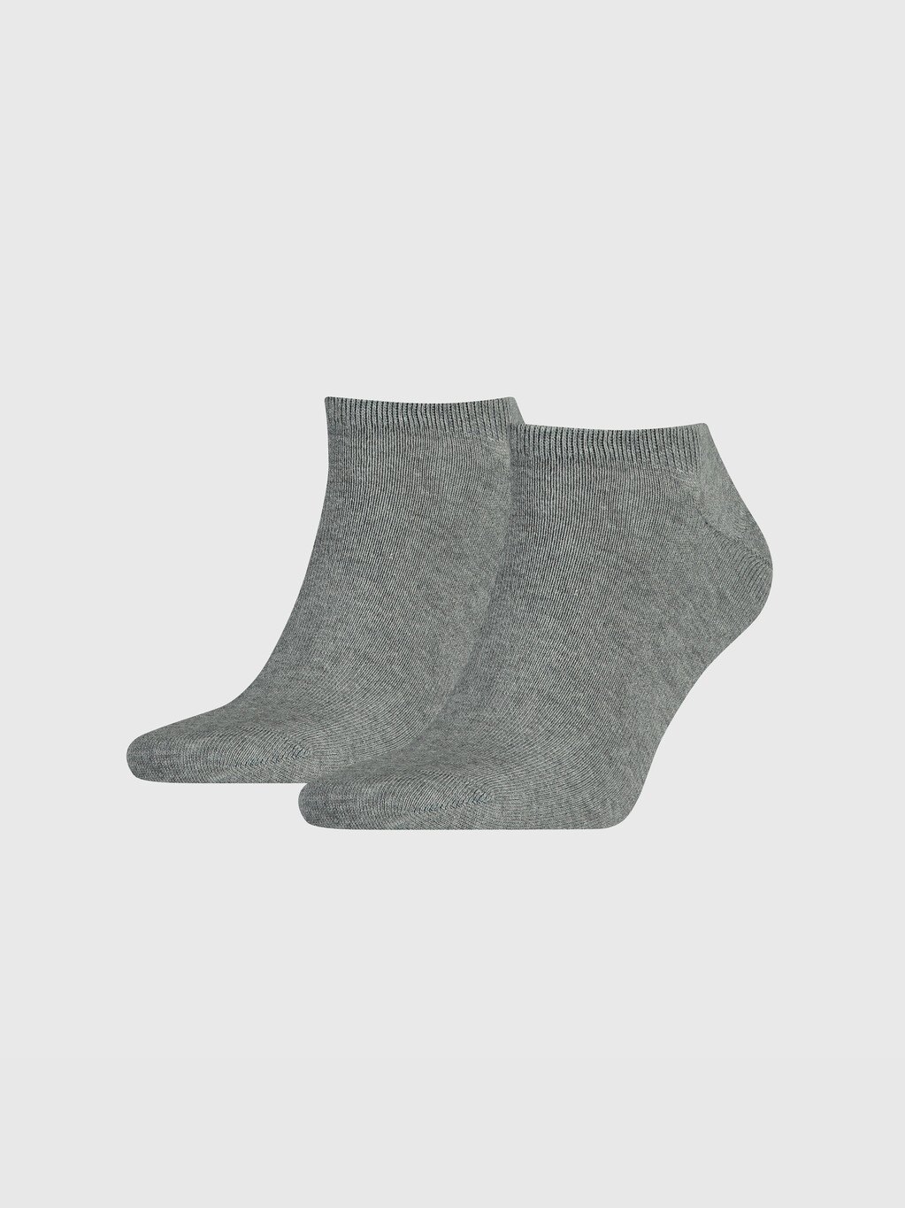 2-Pack Plain Sneaker Socks, middle grey melange, hi-res