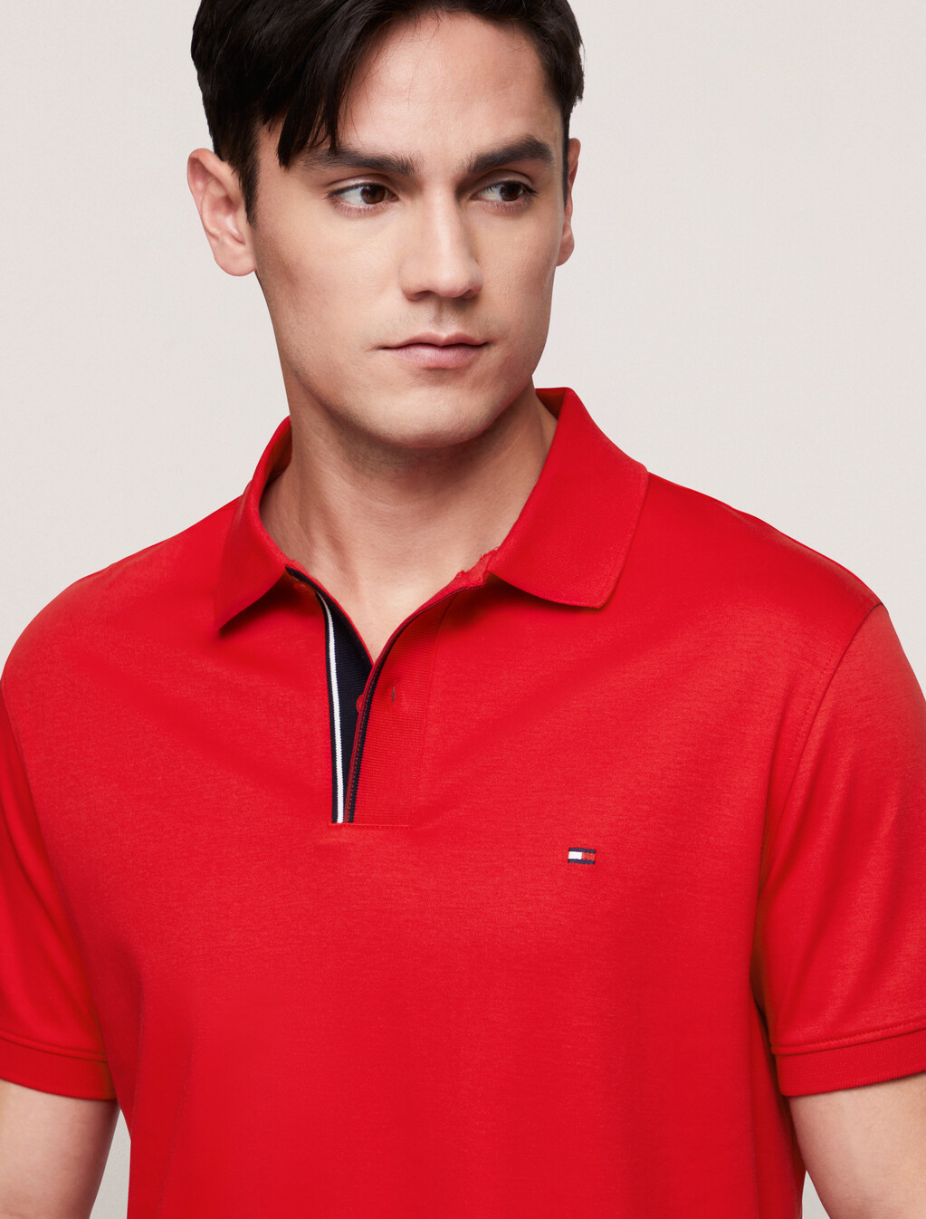 Stripe Placket Regular Polo, Primary Red, hi-res