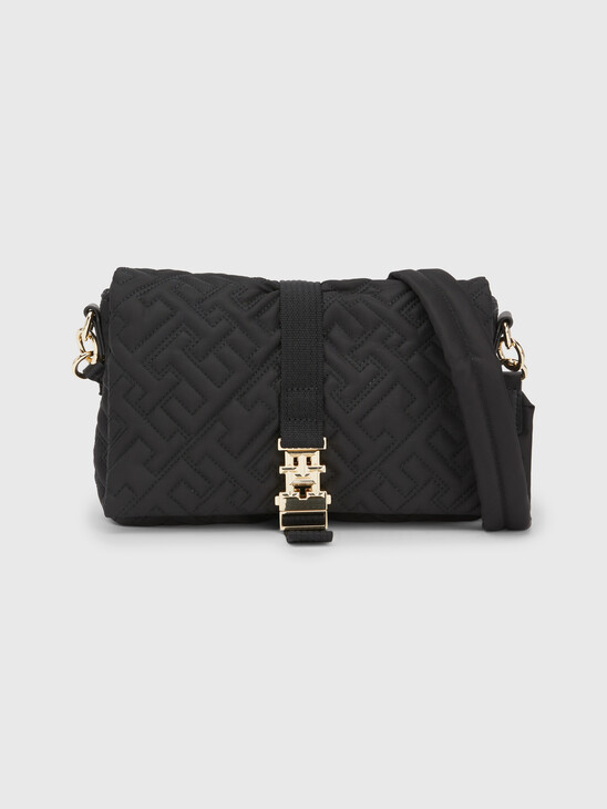 TH MONOGRAM QUILTED CROSSOVER BAG