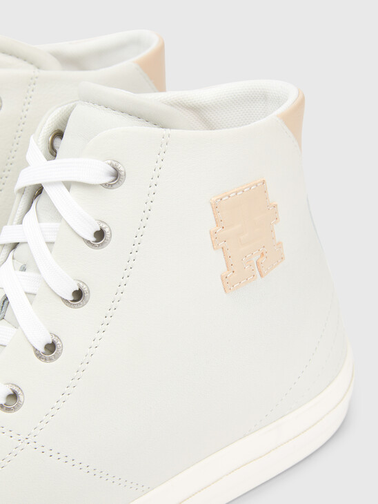 Leather Monogram High-Top Trainers