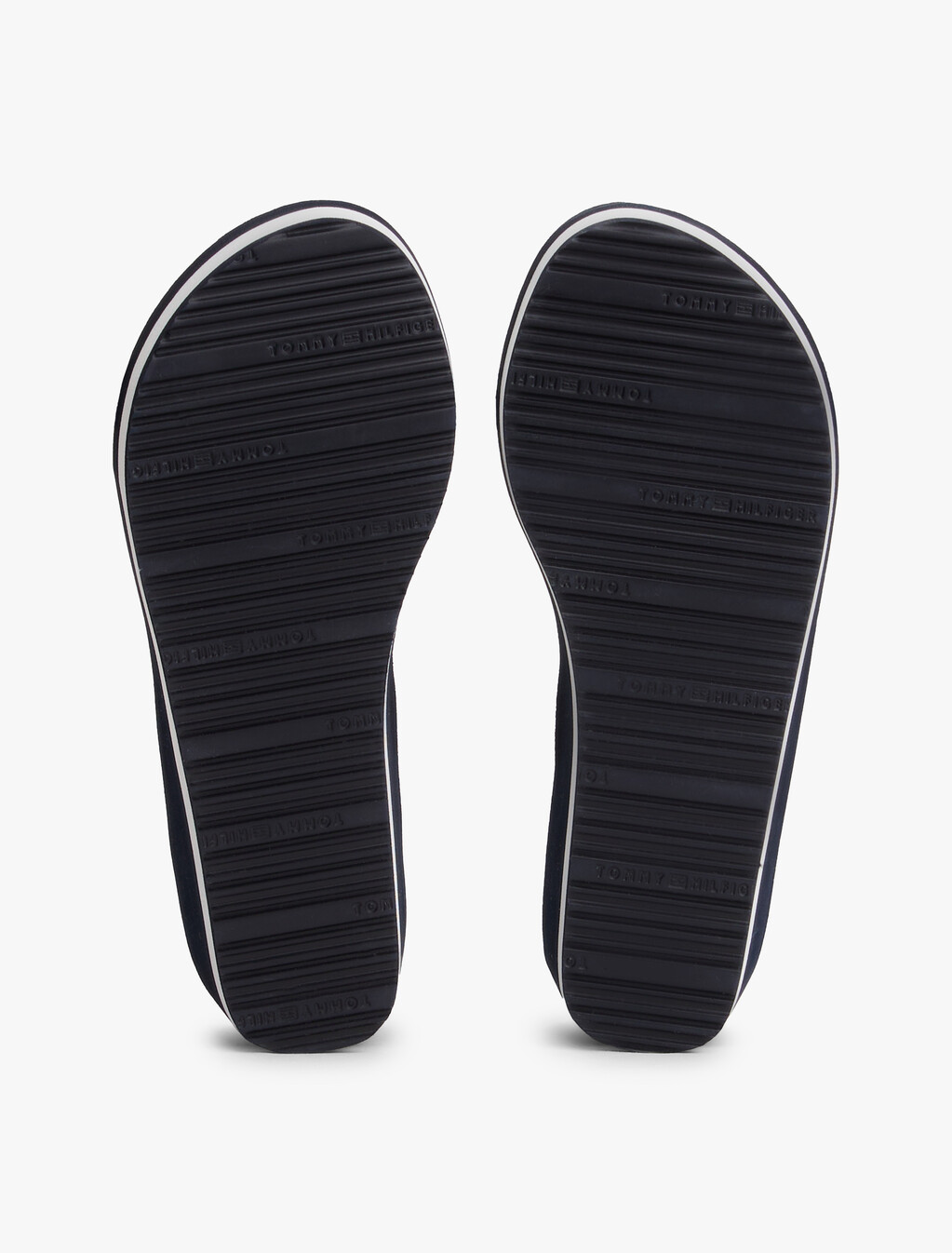 Stripe Logo Webbing Wedge Flip-Flops, Space Blue, hi-res