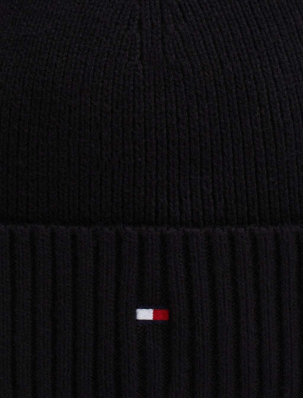 Hilfiger 山羊絨旗幟針織帽, Black, hi-res