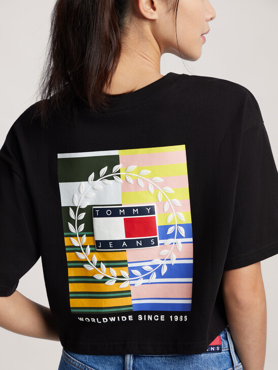 Back Logo Cropped Oversized T-Shirt
