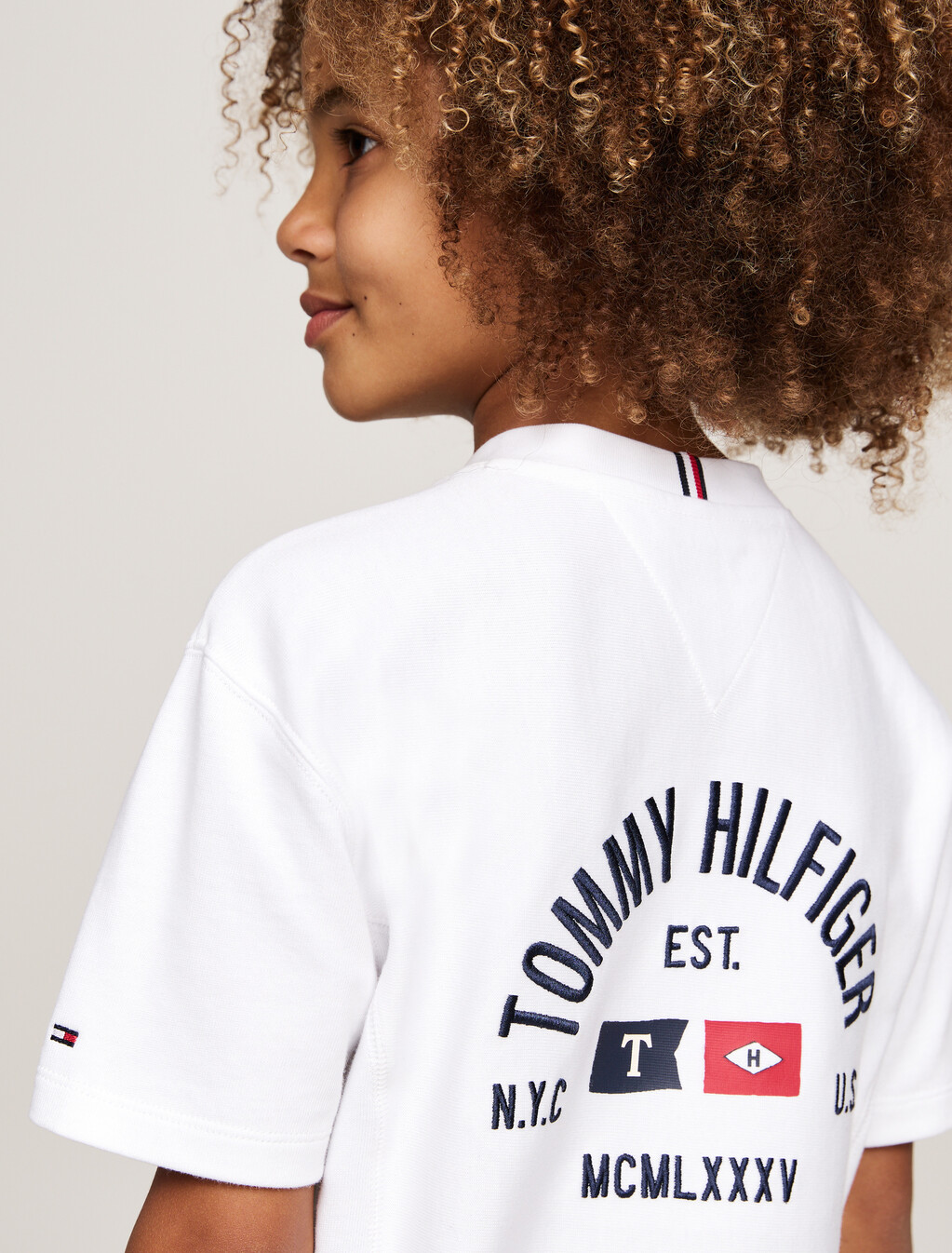 Back Logo Crew Neck T-Shirt, White, hi-res
