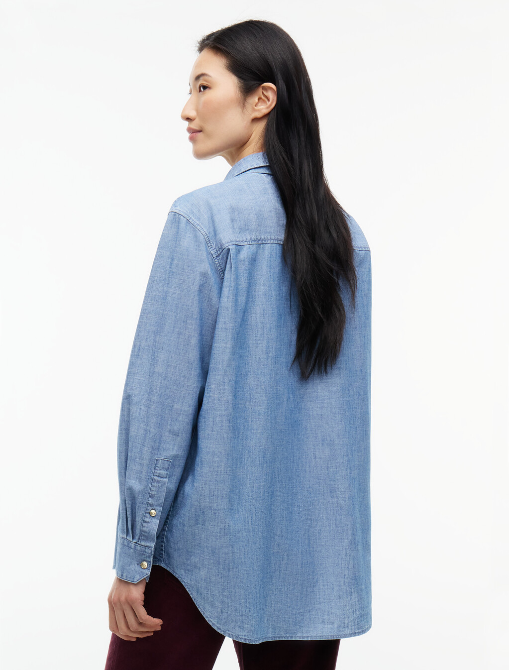 Chambray Tie Shirt, Denim Light, hi-res
