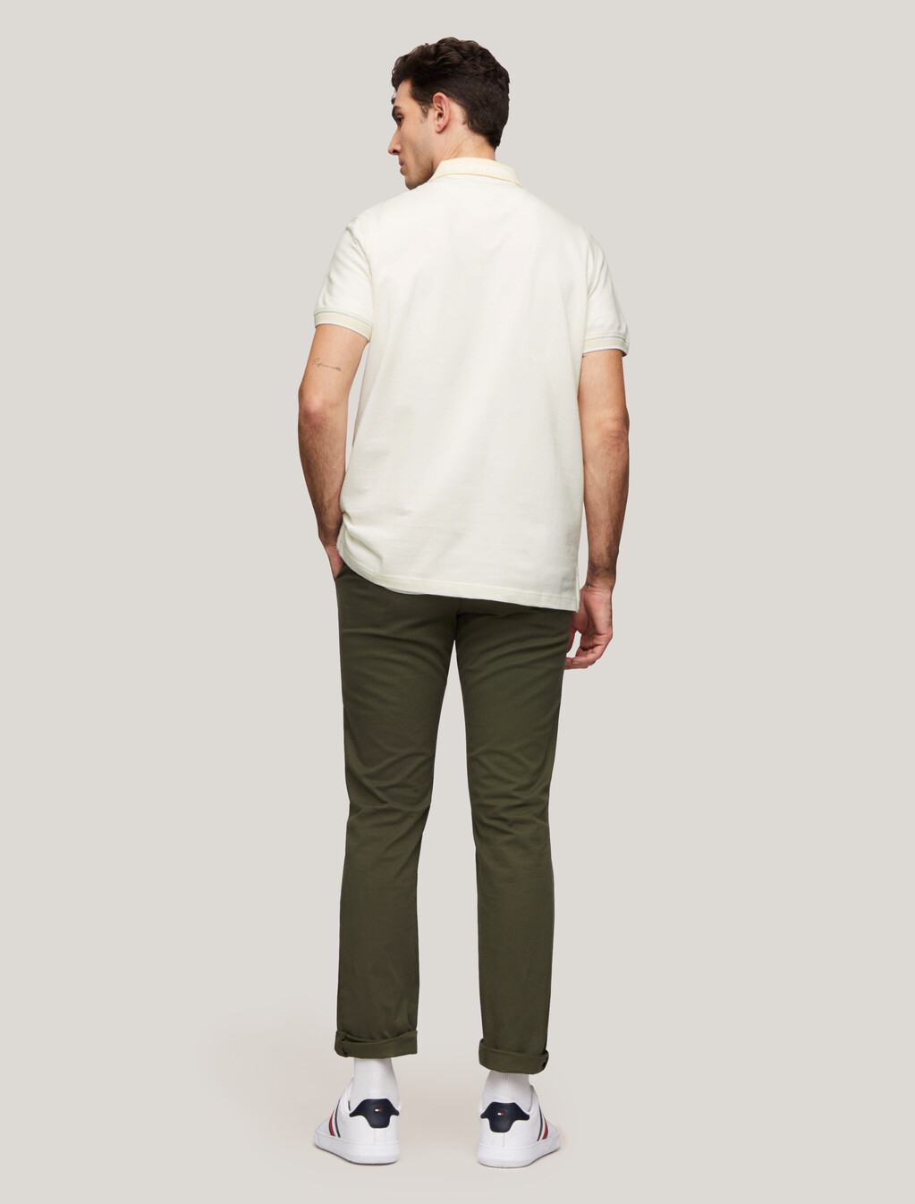 Hilfiger Monotype Logo Collar Regular Polo, Calico / White, hi-res