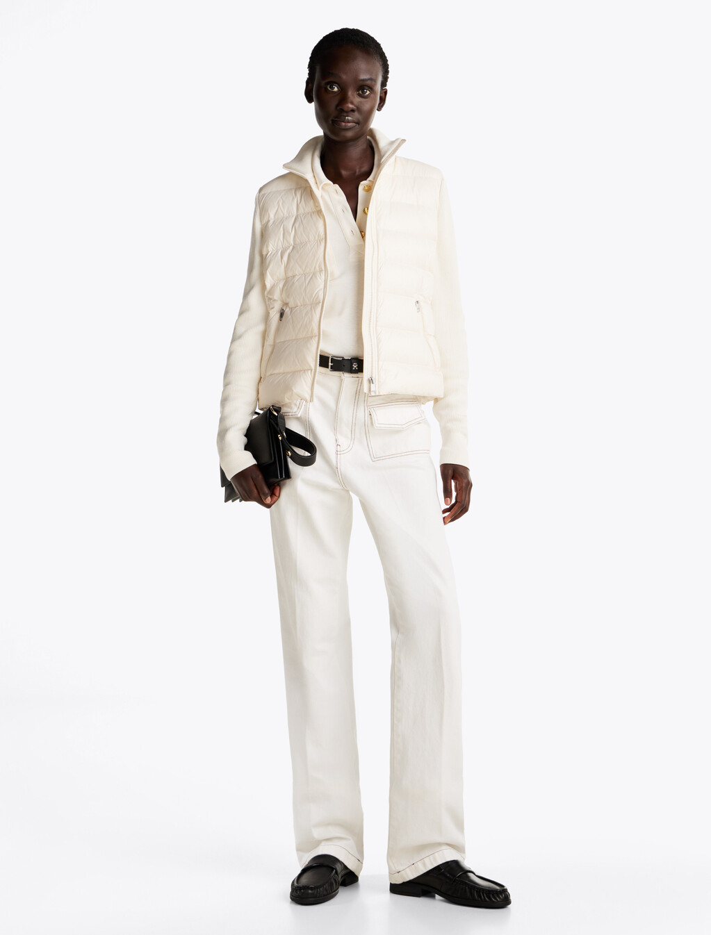 對比色衣袖羽絨外套, Ivory Petal, hi-res