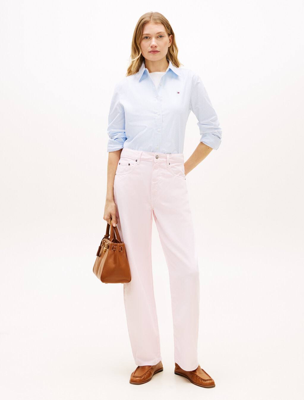 Mid Rise Barrel Leg Jeans, Polar Pink, hi-res