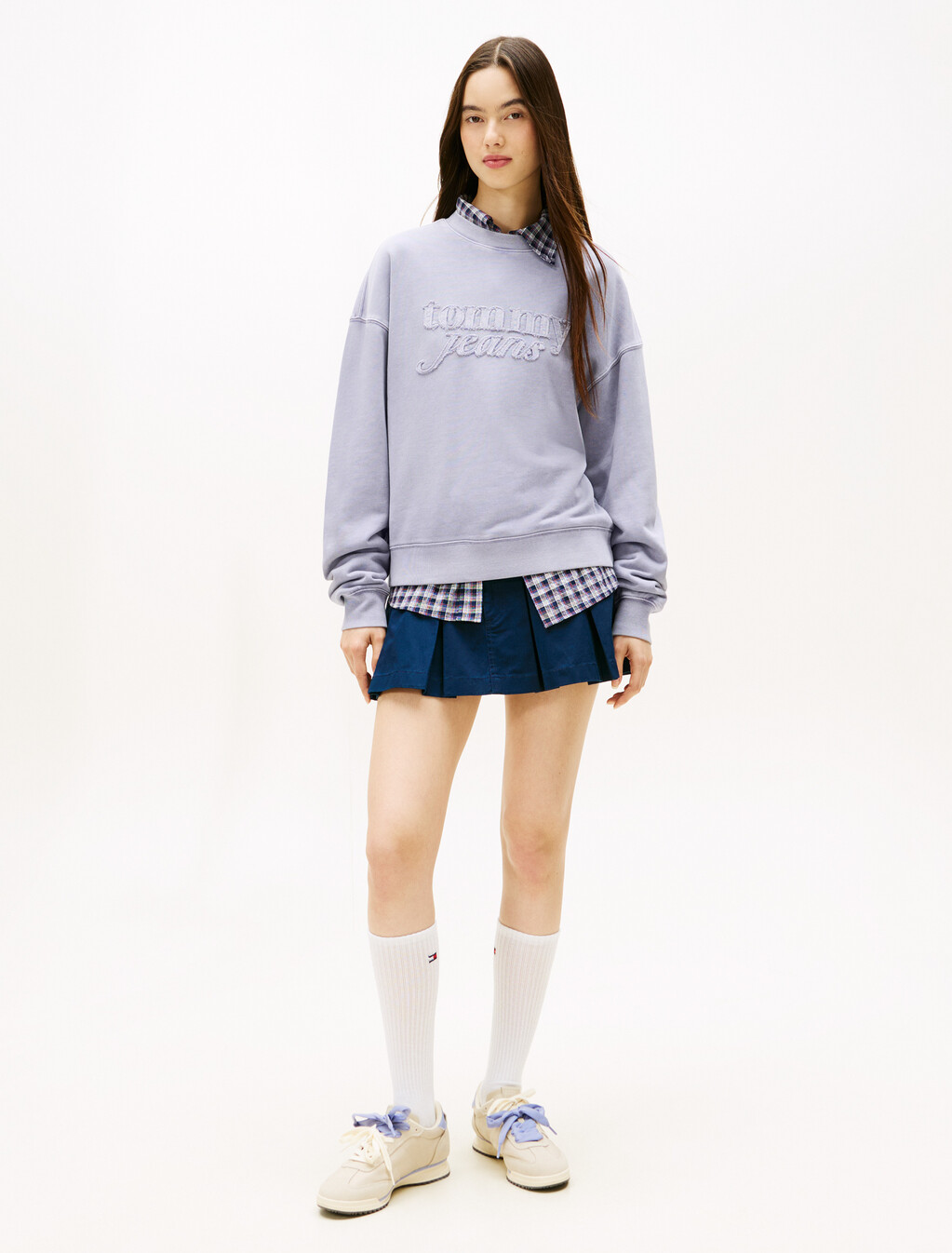 Logo Appliqu&eacute; Washed Boxy Sweatshirt, Periwinkle Dusk, hi-res
