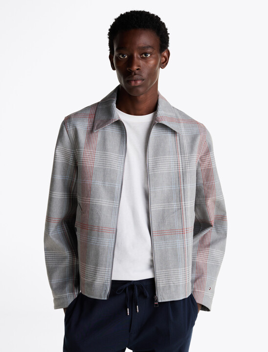 Check Zip-Thru Water Repellent Overshirt Jacket