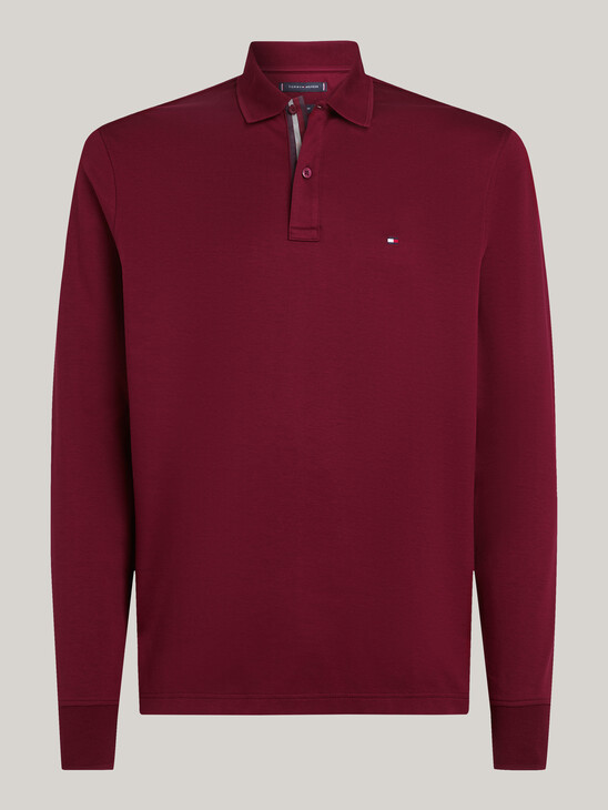 Jacquard Long Sleeve Polo Shirt