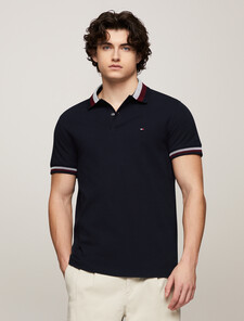 Stripe Collar Polo, Desert Sky, hi-res