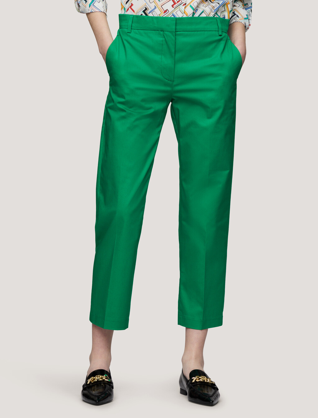 Cropped Straight Chinos, Olympic Green, hi-res