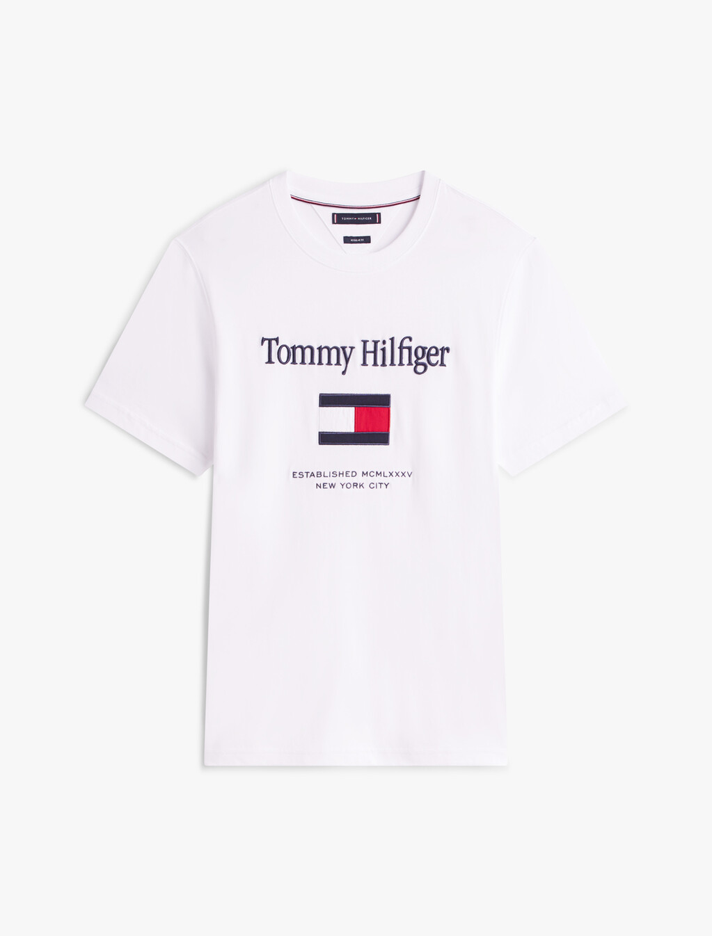 Logo Embroidery Jersey T-Shirt, White, hi-res