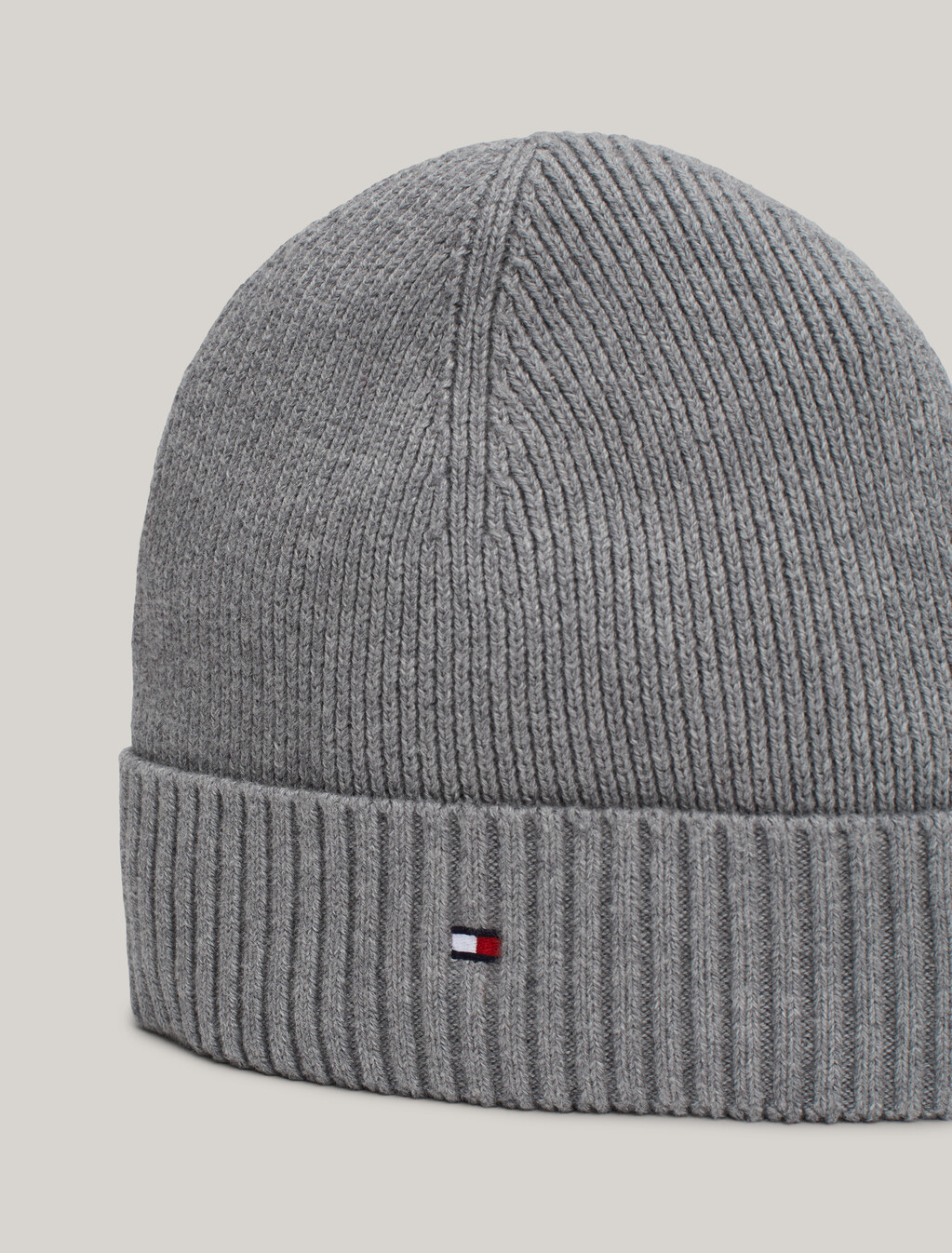 Hilfiger 山羊絨旗幟針織帽, Mid Grey Heather, hi-res