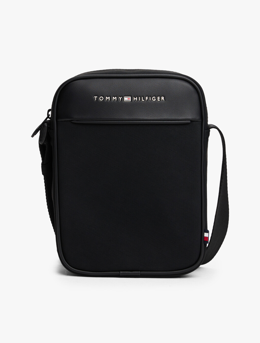 Textured Panel Crossbody Reporter Bag, Black, hi-res