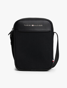 Textured Panel Crossbody Reporter Bag, Black, hi-res