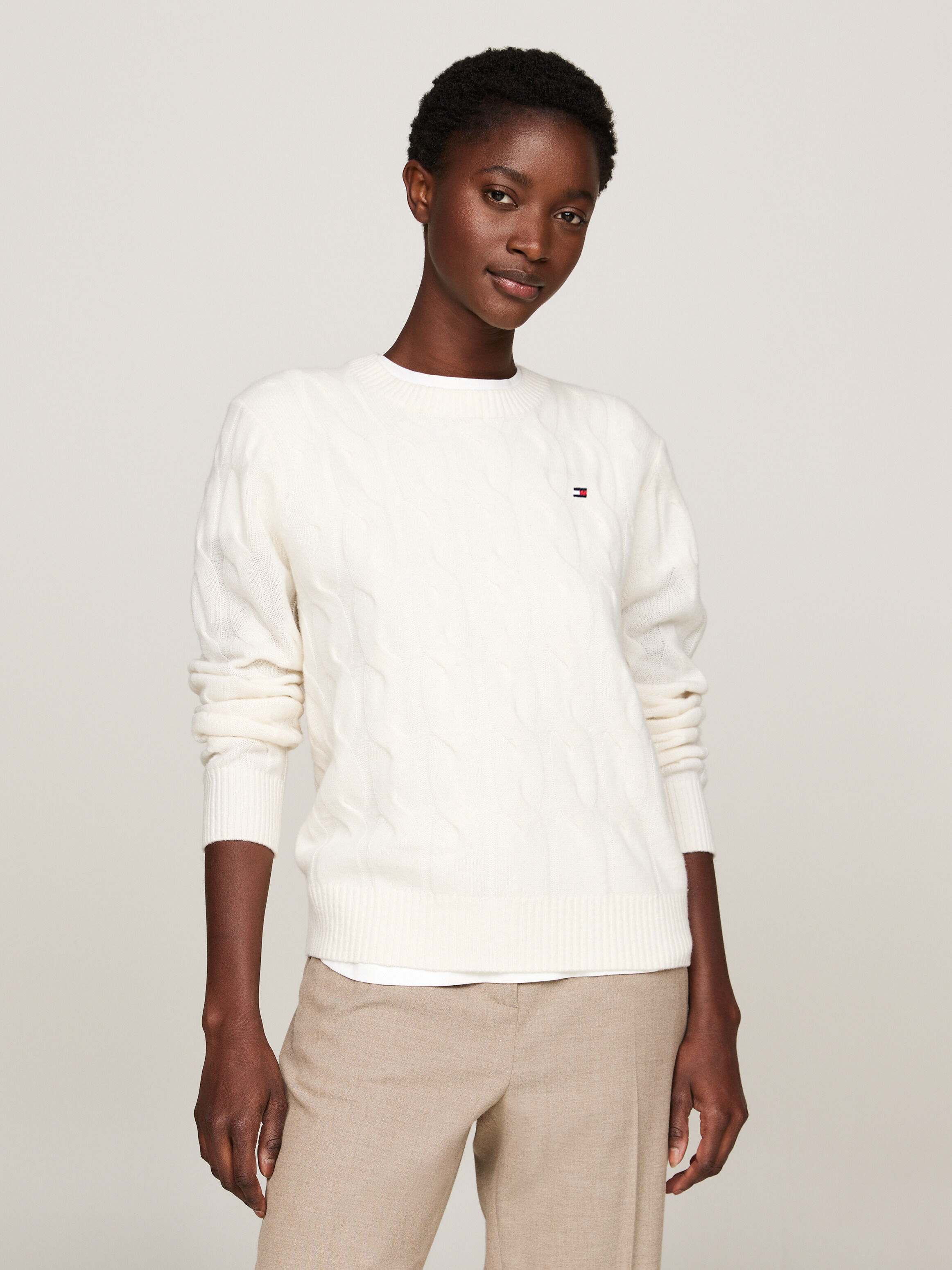Pure Wool Cable Knit Jumper yellow Tommy Hilfiger