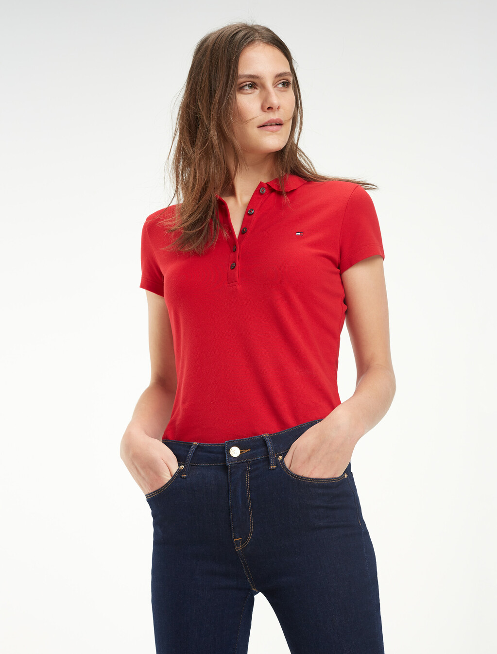 Heritage Slim Fit Polo Shirt, APPLE RED, hi-res