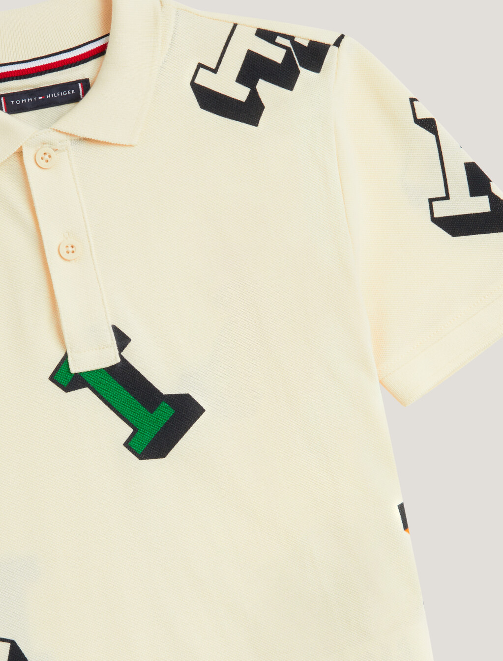 Boys Letter Print Polo, Calico, hi-res