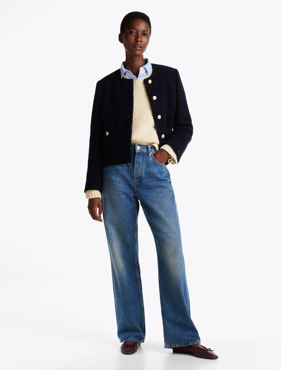 Mid Rise Straight Leg Jeans