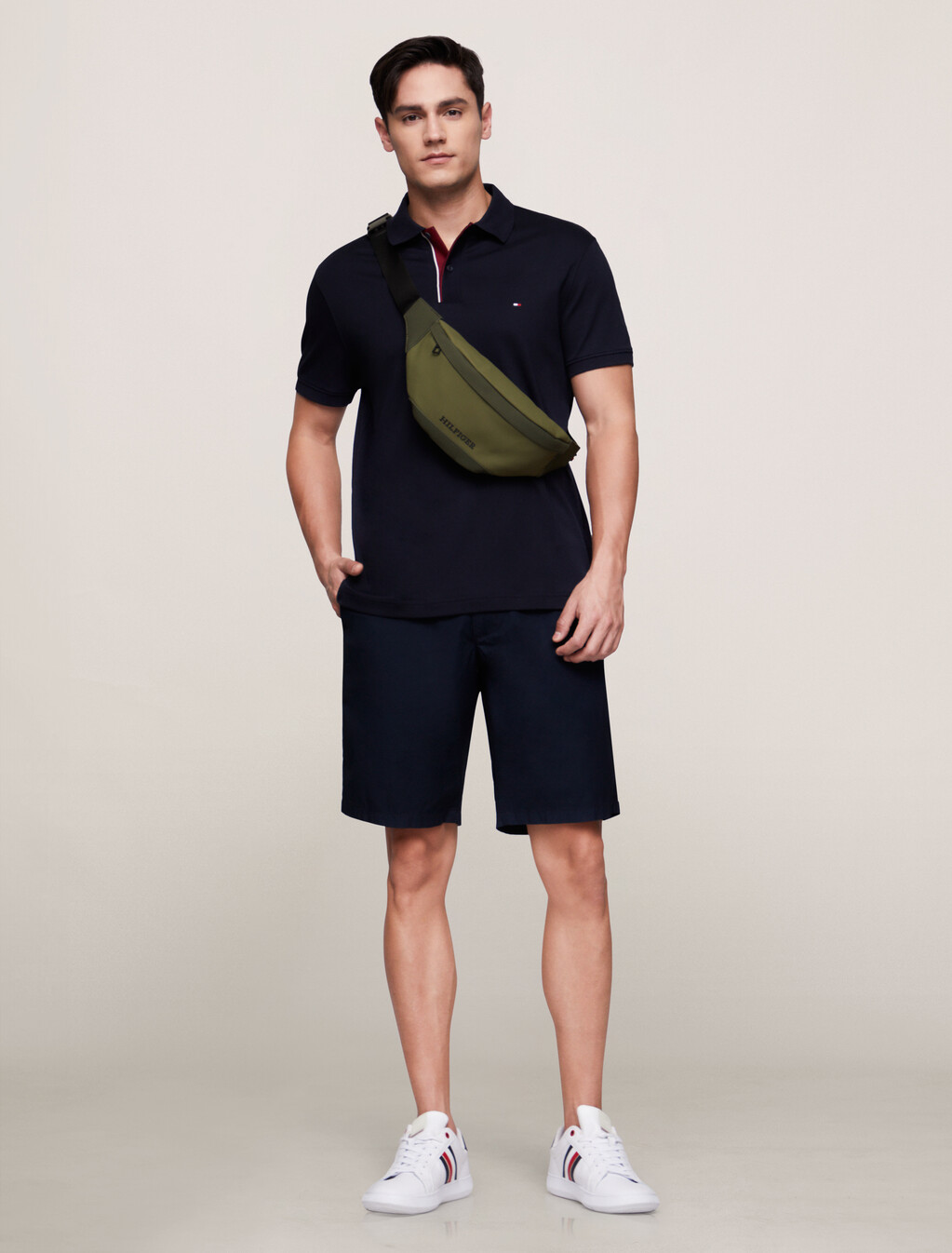 Hilfiger Monotype Colour-Blocked Bum Bag, Utility Olive, hi-res