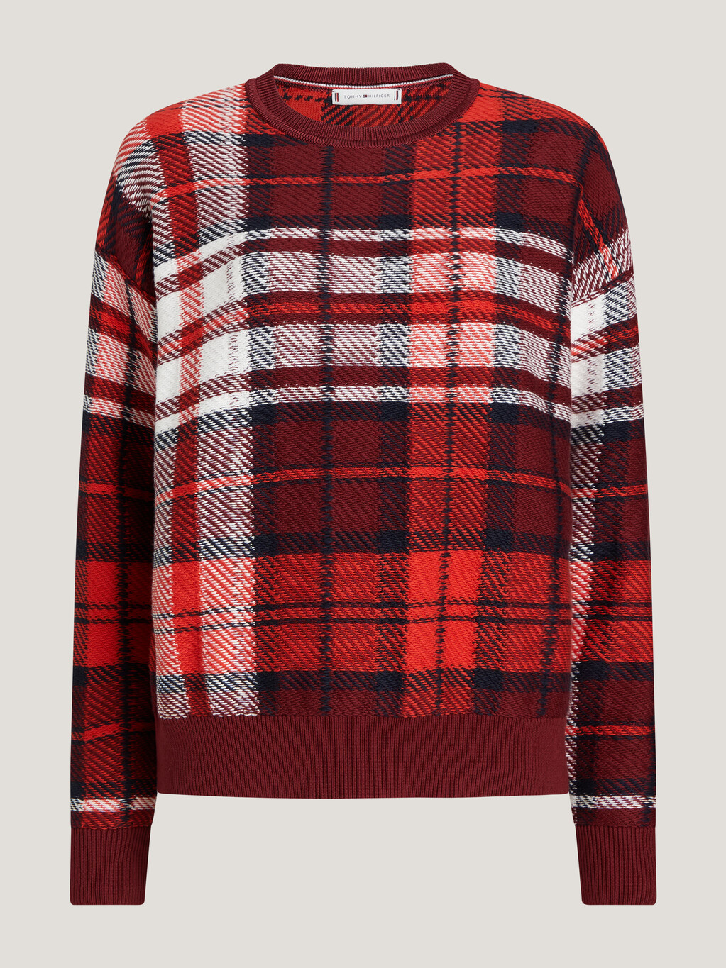 蘇格蘭格紋寬鬆毛衣, Tommy Tartan Rouge L Scale, hi-res