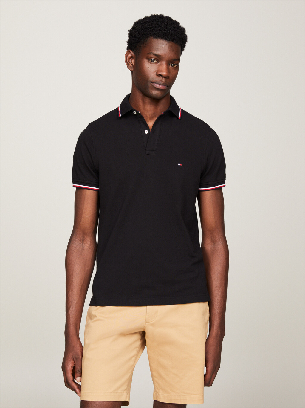 Core Slim Fit Organic Cotton Polo, BLACK, hi-res